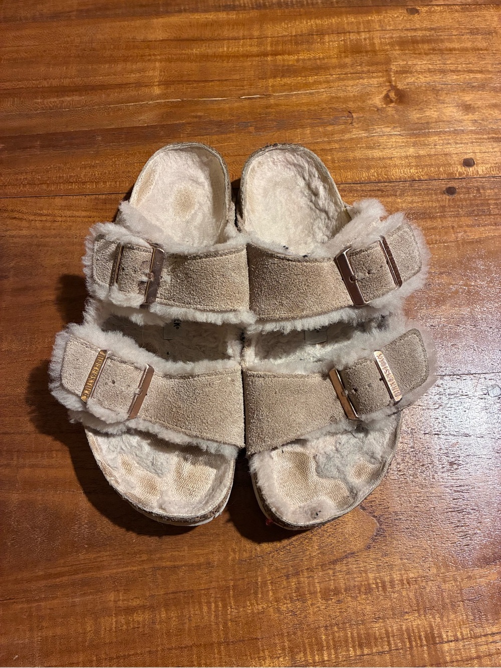 Birkenstock Arizona Shearling Sandal Sandals in Light Pink Size EU 39/8.5